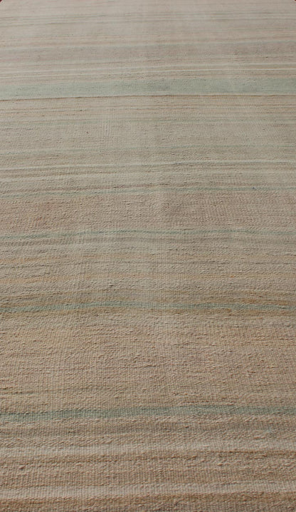 Modern Striped Design Vintage Turkish Kilim Gallery Runner in Shades of Brown and Earth Tones Muted Turkish vintage Kilim long runner with horizontal stripe design, Keivan Woven Arts rug/EN - 176580, country of origin / type: Iran / Kilim, circa ... - Keivan Woven ArtsEN - 176580 - 11040Rug