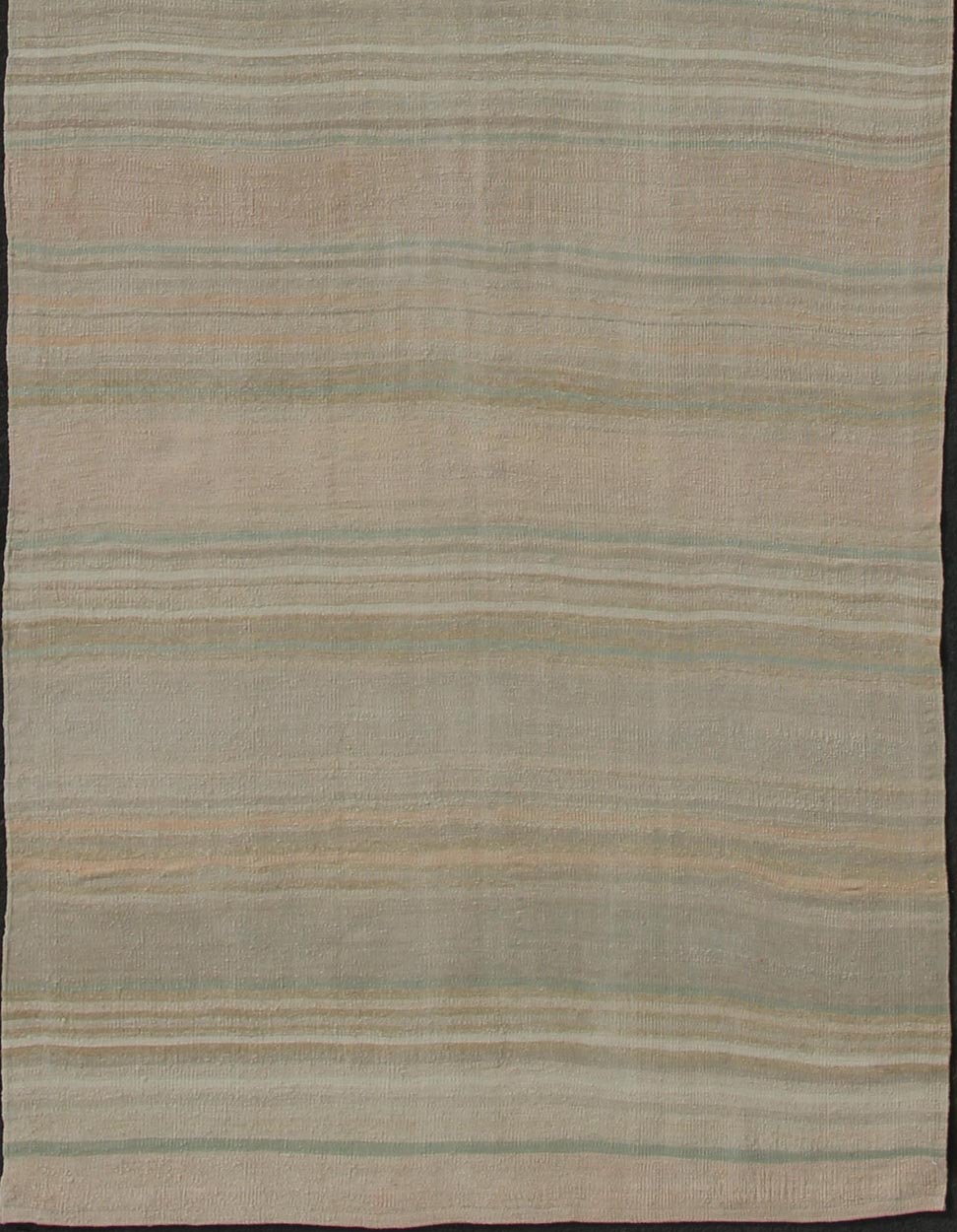 Modern Striped Design Vintage Turkish Kilim Gallery Runner in Shades of Brown and Earth Tones Muted Turkish vintage Kilim long runner with horizontal stripe design, Keivan Woven Arts rug/EN - 176580, country of origin / type: Iran / Kilim, circa ... - Keivan Woven ArtsEN - 176580 - 11040Rug
