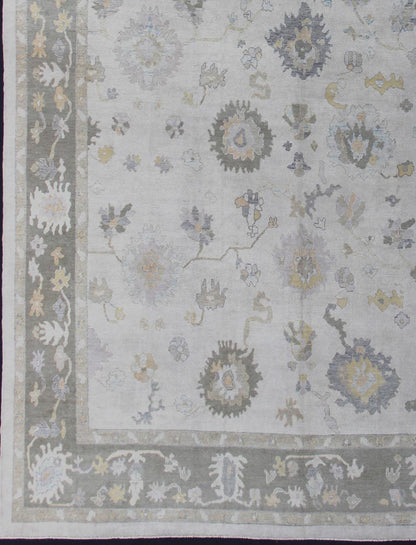 Turkish Oushak Rug with Neutral Color Palette and All - Over Flower Design Turkish Oushak Rug with Neutral Color Palette and All - Over Flower Design, rug en - 176598, country of origin / type: Turkey / Oushak This traditional Oushak rug from ... - Keivan Woven ArtsEN - 176598 - 11209Rug