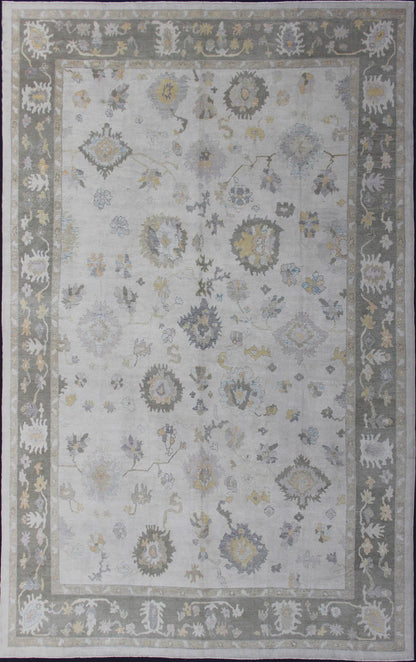 Turkish Oushak Rug with Neutral Color Palette and All - Over Flower Design Turkish Oushak Rug with Neutral Color Palette and All - Over Flower Design, rug en - 176598, country of origin / type: Turkey / Oushak This traditional Oushak rug from ... - Keivan Woven ArtsEN - 176598 - 11209Rug