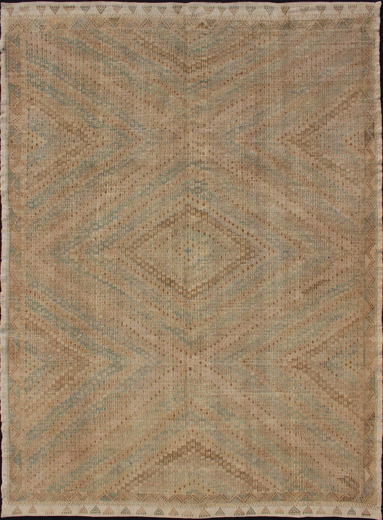 Vintage Hand - Woven Turkish Kilim Rug With Geometric Diamond Design Kilim rug vintage from Turkey in shades of brown and rust with small geometric motifs. Keivan Woven Arts/ rug en - 176604, country of origin / type: Turkey / Kilim, circa 1950. ... - Keivan Woven ArtsEN - 176604 - 11046Rug