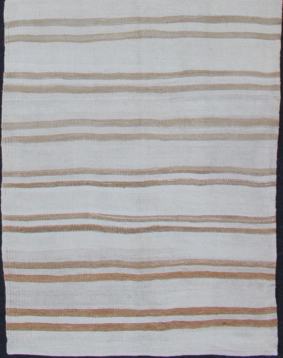 Vintage Turkish Kilim Runner with Stripe Design in Light Brown and Cream Tones Stripe design Kilim runner in cream and taupe, Keivan Woven Arts / rug en - 165951, country of origin / type: Turkey / Kilim, circa 1950 This flat - woven Kilim ru... - Keivan Woven ArtsEN - 176743 - 11952Rug