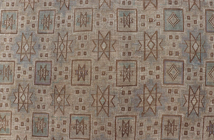 Vintage Turkish Embroidered Kilim in Light Green, Tan, and Hints of Lavender Measures: 5'0 x 9'8 This vintage flat weave Kilim was hand woven in Turkey during the 1950's. The light taupe field is decorated with tribal - like motifs, with ... - Keivan Woven ArtsEN - 176775 - 18878Rug