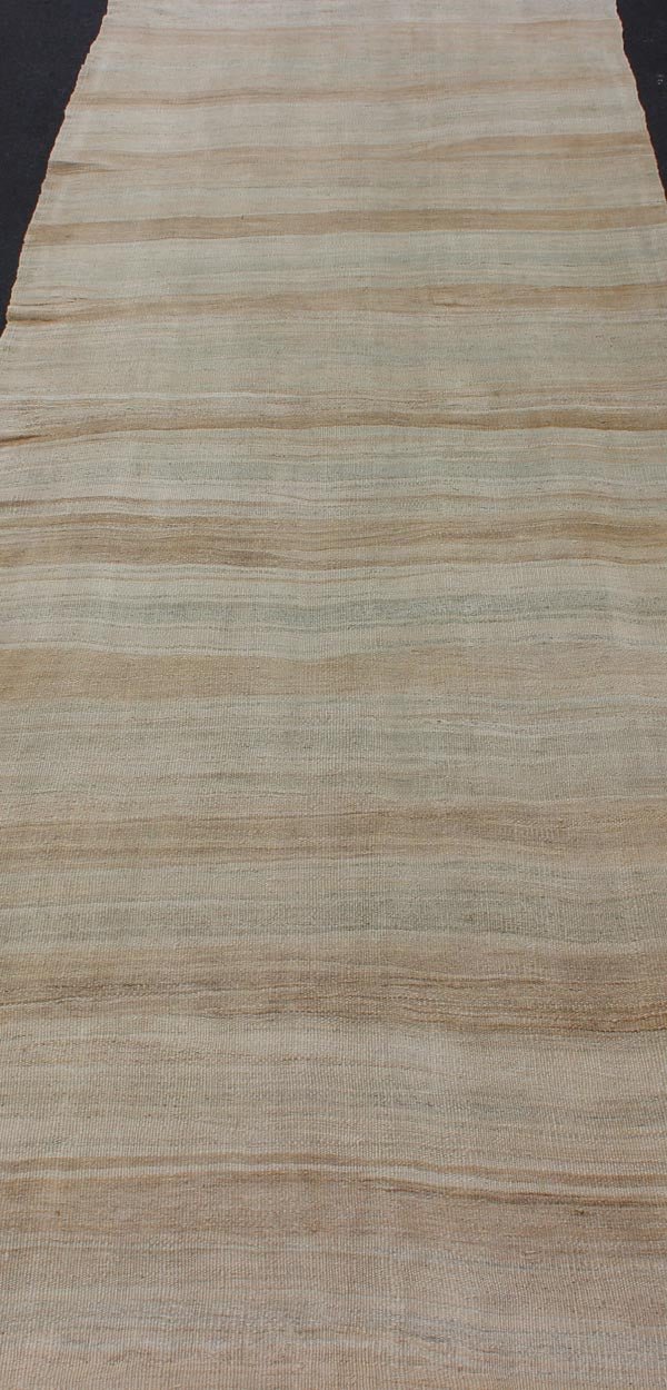 Striped Flat - Weave Vintage Turkish Kilim Wide Gallery Runner With Light Colors Stripe design Kilim gallery runner from Turkey. Keivan Woven Arts / rug EN - 176830, country of origin / type: Turkey / Kilim, circa 1950 This lightly - colore... - Keivan Woven ArtsEN - 176830 - 11956Rug