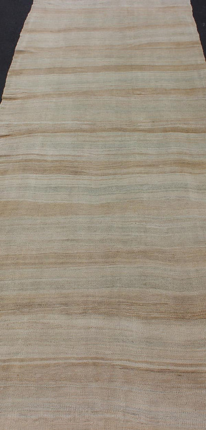 Striped Flat - Weave Vintage Turkish Kilim Wide Gallery Runner With Light Colors Stripe design Kilim gallery runner from Turkey. Keivan Woven Arts / rug EN - 176830, country of origin / type: Turkey / Kilim, circa 1950 This lightly - colore... - Keivan Woven ArtsEN - 176830 - 11956Rug