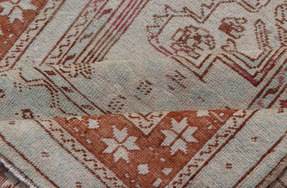 Vintage Turkish Oushak Rug with Medallion Design in Taupe, Light Green, & Brown Measures: 3'4 x 5'4 Hand - knotted in Turkey during the 1940's, this vintage Oushak features a great medallion and layer cornices. The field is lined in a bro... - Keivan Woven ArtsEN - 178056 - 18661Rug