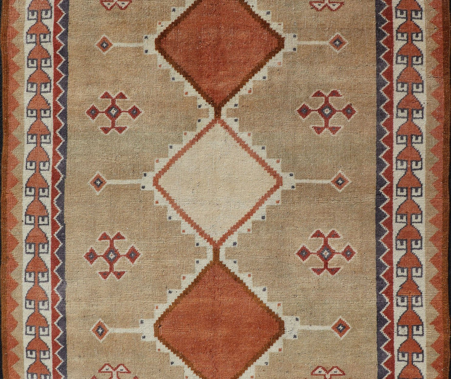 Vintage Hand Knotted Tulu - Gabbeh Rug with Tribal Design of Medallions Tribal Design Vintage Hand Knotted Tulu - Gabbeh Rug with Medallions rug EN - 178171, Keivan Woven Arts / country of origin / type: Turkey / Gabbeh - Tulu, circa 1950 ... - Keivan Woven ArtsEN - 178171 - 17472Rug