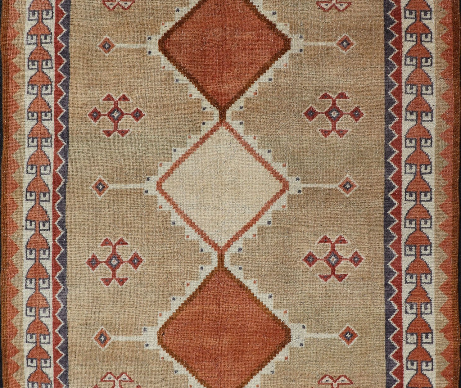 Vintage Hand Knotted Tulu - Gabbeh Rug with Tribal Design of Medallions Tribal Design Vintage Hand Knotted Tulu - Gabbeh Rug with Medallions rug EN - 178171, Keivan Woven Arts / country of origin / type: Turkey / Gabbeh - Tulu, circa 1950 ... - Keivan Woven ArtsEN - 178171 - 17472Rug