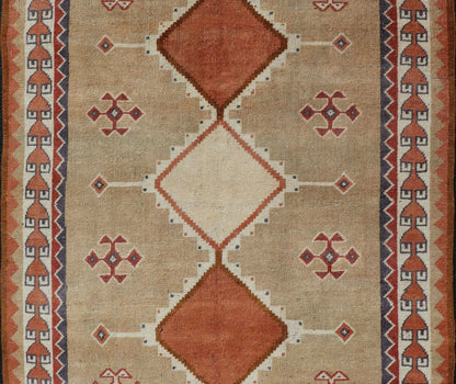 Vintage Hand Knotted Tulu - Gabbeh Rug with Tribal Design of Medallions Tribal Design Vintage Hand Knotted Tulu - Gabbeh Rug with Medallions rug EN - 178171, Keivan Woven Arts / country of origin / type: Turkey / Gabbeh - Tulu, circa 1950 ... - Keivan Woven ArtsEN - 178171 - 17472Rug