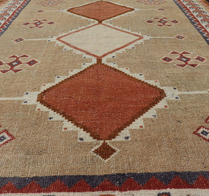 Vintage Hand Knotted Tulu - Gabbeh Rug with Tribal Design of Medallions Tribal Design Vintage Hand Knotted Tulu - Gabbeh Rug with Medallions rug EN - 178171, Keivan Woven Arts / country of origin / type: Turkey / Gabbeh - Tulu, circa 1950 ... - Keivan Woven ArtsEN - 178171 - 17472Rug