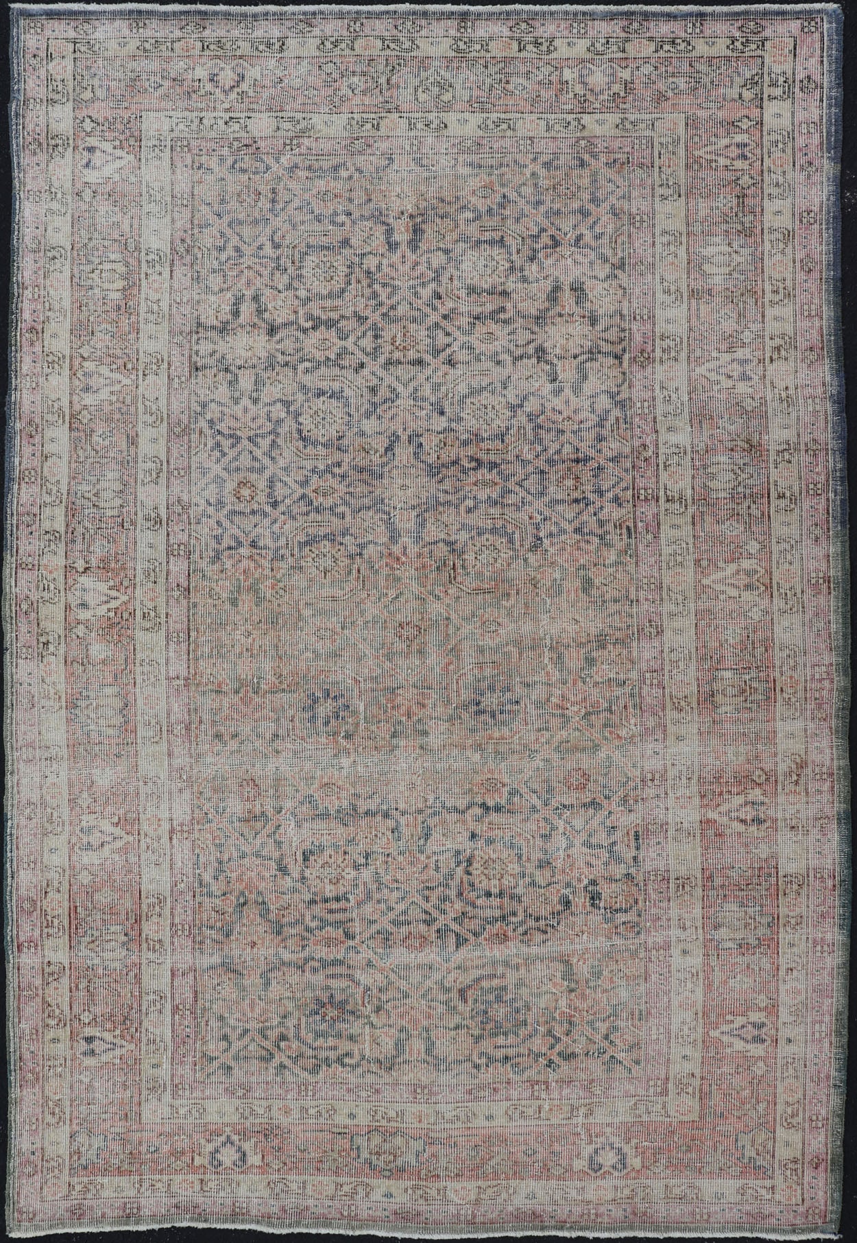 Antique Persian Malayer Rug in Variegated Gray - Blue, Cream and Soft Pink Antique Persian Malayer rug with all - over design. Keivan Woven Arts / rug EN - 178464, country of origin / type: Iran / Hamadan, circa 1920 early 20th century antique... - Keivan Woven ArtsEN - 178464 - 17484Rug