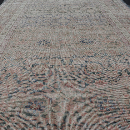 Antique Persian Malayer Rug in Variegated Gray - Blue, Cream and Soft Pink Antique Persian Malayer rug with all - over design. Keivan Woven Arts / rug EN - 178464, country of origin / type: Iran / Hamadan, circa 1920 early 20th century antique... - Keivan Woven ArtsEN - 178464 - 17484Rug