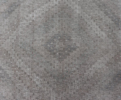 Vintage Hand Woven Turkish Embroidered Rug with Geometric Diamond Design Embroidered vintage flat weave rug from Turkey in shades of tan, taupe, Gray cream and neutrals with geometric pattern, Keivan Woven Arts / rug EN - 178709, country of origin... - Keivan Woven ArtsEN - 178709 - 19136
