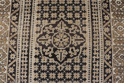 Turkish Konya Carpet in Shades of Brown, rug EN - 178916, country of origin / type: Turkey / Oushak, circa mid - 20th Century. Measures:4'2 x 6'3 All - Over with Medallion Design Turkish Carpet in Shades of Brown and Cream - Keivan Woven ArtsEN - 178916 - 17526