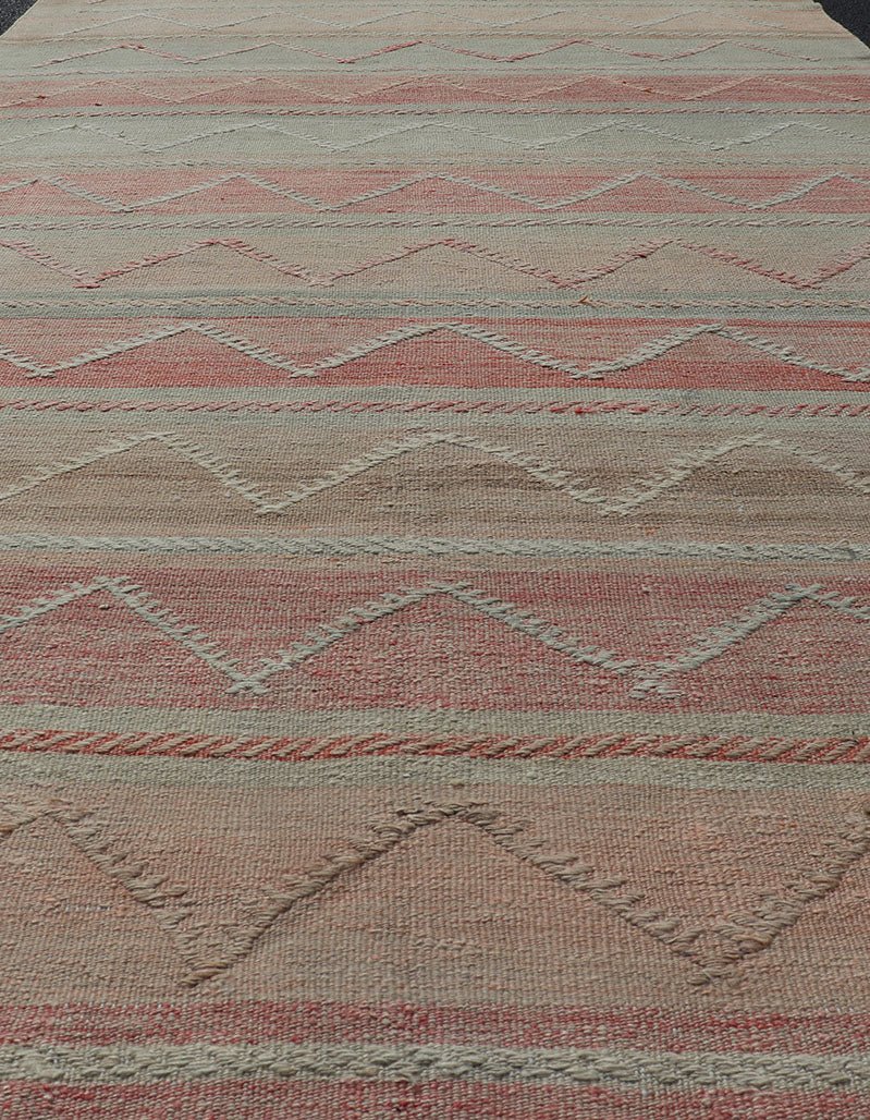 Multicolored Vintage Gallery Turkish Large Kilim Rug with Stripe Design Multicolored Vintage Gallery Turkish Large Kilim Rug with Stripe Design. Keivan Woven Arts / rug EN - 178919 country of origin / type: Turkey / Kilim, circa mid - 20th century ... - Keivan Woven ArtsEN - 178919 - 17532Rug