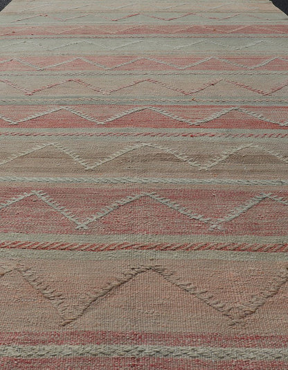 Multicolored Vintage Gallery Turkish Large Kilim Rug with Stripe Design Multicolored Vintage Gallery Turkish Large Kilim Rug with Stripe Design. Keivan Woven Arts / rug EN - 178919 country of origin / type: Turkey / Kilim, circa mid - 20th century ... - Keivan Woven ArtsEN - 178919 - 17532Rug