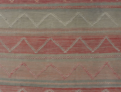 Multicolored Vintage Gallery Turkish Large Kilim Rug with Stripe Design Multicolored Vintage Gallery Turkish Large Kilim Rug with Stripe Design. Keivan Woven Arts / rug EN - 178919 country of origin / type: Turkey / Kilim, circa mid - 20th century ... - Keivan Woven ArtsEN - 178919 - 17532Rug