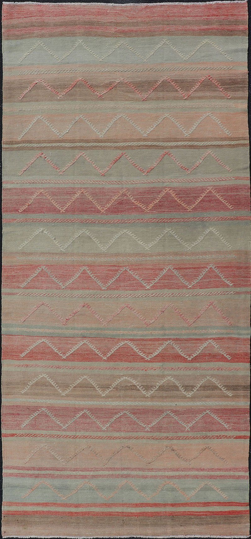 Multicolored Vintage Gallery Turkish Large Kilim Rug with Stripe Design Multicolored Vintage Gallery Turkish Large Kilim Rug with Stripe Design. Keivan Woven Arts / rug EN - 178919 country of origin / type: Turkey / Kilim, circa mid - 20th century ... - Keivan Woven ArtsEN - 178919 - 17532Rug