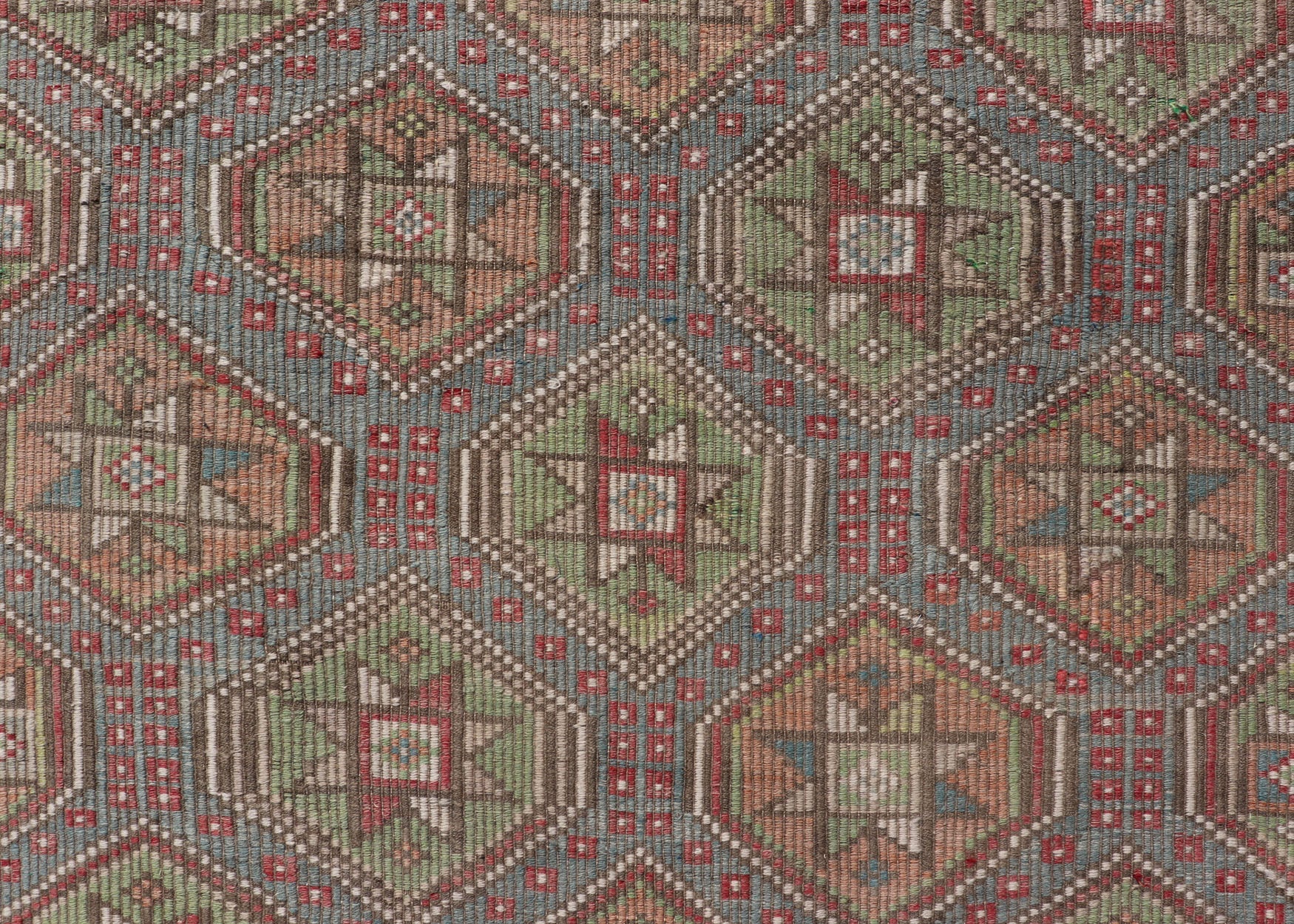 Colorful Vintage Turkish Flat - Weave Tribal Motif Kilim with Embroideries Colorful Vintage Turkish Flat - Weave Tribal Motif Kilim with Embroideries. Keivan Woven Arts / rug /EN - 178922 Mid - 20th Century This Embroidered kilim rug from Turkey... - Keivan Woven ArtsEN - 178922 - 17538Rug