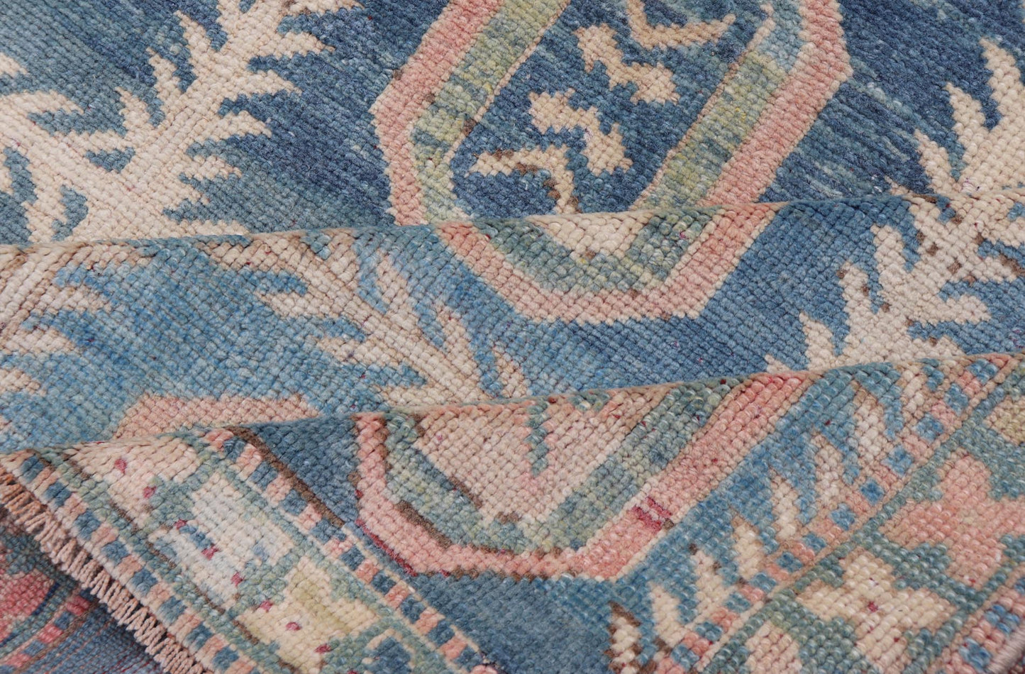 Vintage Hand - Knotted Turkish Tulu Rug in Wool with All - Over Medallion Design This vintage Turkish Tulu rug has been hand - knotted in wool and features an all - over sub - geometric medallion design rendered in multicolor. A complementary, multi - tier... - Keivan Woven ArtsEN - 178934 - 19850Rug