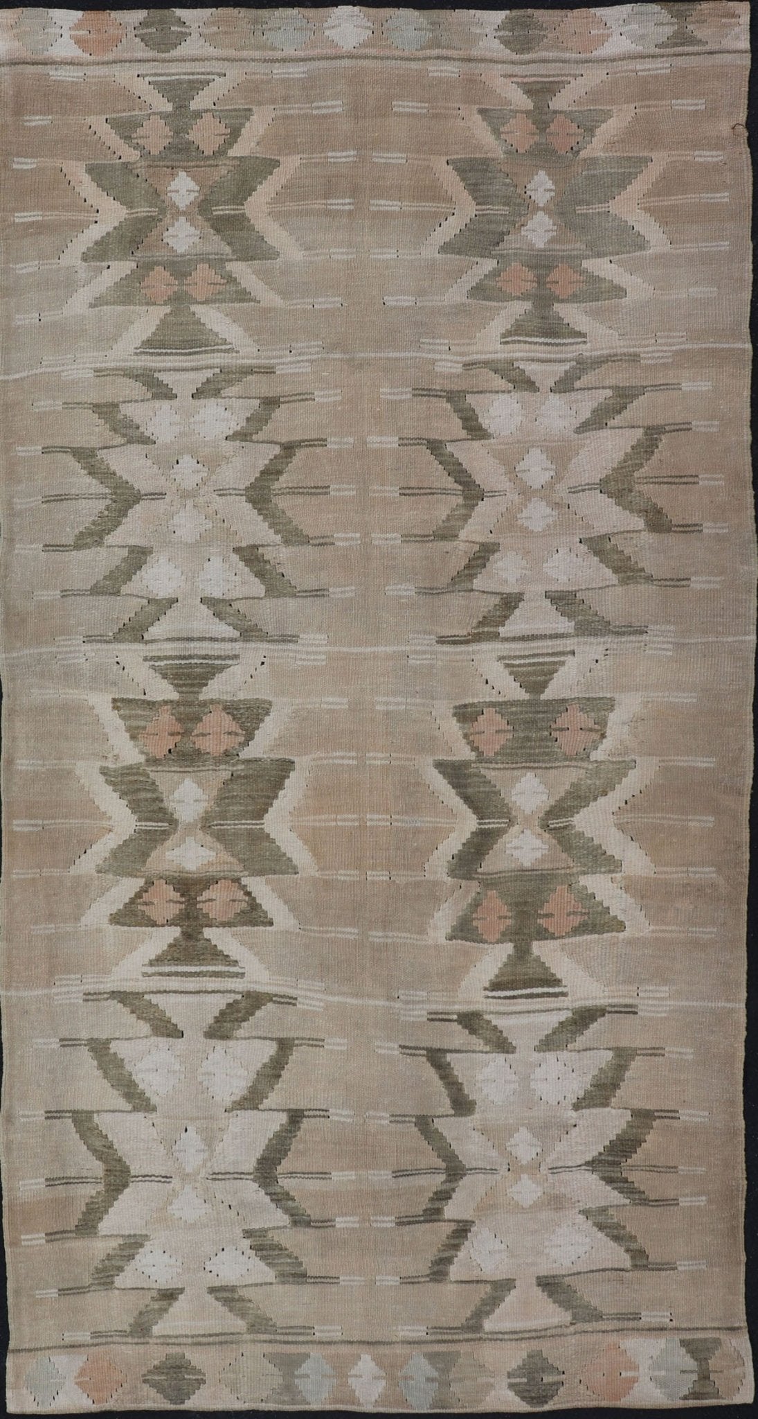 Bold Medallion Design Turkish Flat Weave Kilim Rug With Earthy Tones and Green Bold Medallion Design Turkish Flat Weave Kilim Rug With Earthy Tones and Green. Keivan Woven Arts / rug EN - 179072, country of origin / type: Turkey / Kilim, circa 19... - Keivan Woven ArtsEN - 179072 - 17550Rug