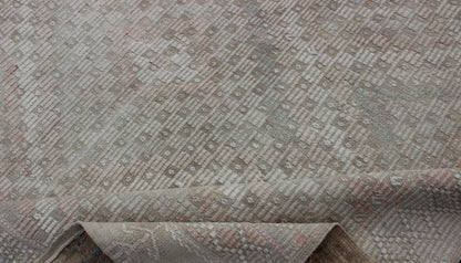 Vintage Turkish Embroidered Rug with Geometric Diamond Design in Neutral Tones Embroidered vintage Kilim rug from Turkey in shades of tan, taupe, cream, and light blue with geometric pattern, Keivan Woven Arts / rug EN - 179100, country of origin... - Keivan Woven ArtsEN - 179100 - 12761Rug