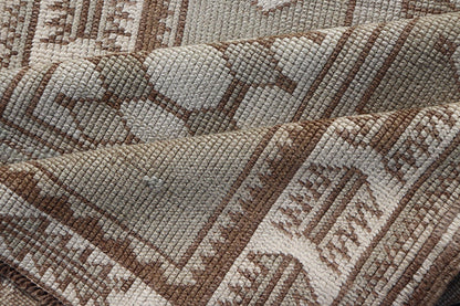 Measures: 2'10 x 10'0 Vintage Turkish Oushak Runner in Neutral Tones, Taupe, Gray, Cream, and Brown. Keivan Woven Arts / rug EN - 179108, country of origin / type: Turkey / Oushak, circa mid - 20th. This vintage Oushak carpet from mid - 20th century T... - Keivan Woven ArtsEN - 179108 - 21943Rug