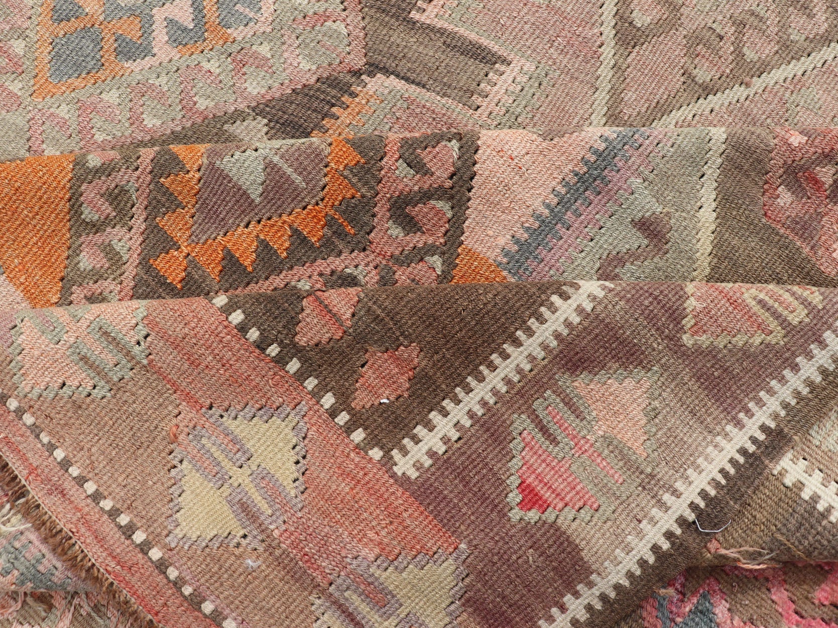 Large Vintage Turkish Kars Kilim with Multi Layered Diamond in Geometric Design Large Vintage Turkish Kars Kilim with Multi Layered Diamond in Geometric Design. Keivan Woven Arts / rug EN - 179170, country of origin / type: Turkey / Oushak, circa... - Keivan Woven ArtsEN - 179170 - 17562Rug