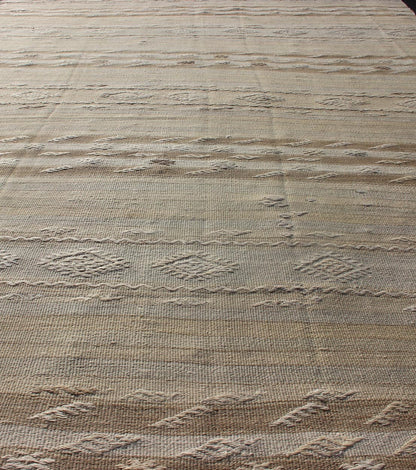 Vintage Turkish Flat Weave Striped Kilim in Taupe Colors Minimalist stripe design Kilim from Turkey, Keivan Woven Arts / rug EN - 179246, country of origin / type: Turkey / Kilim, circa 1950 This vintage flat - woven Kilim runner features a M... - Keivan Woven ArtsEN - 179246 - 12383Rug