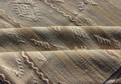Vintage Turkish Flat Weave Striped Kilim in Taupe Colors Minimalist stripe design Kilim from Turkey, Keivan Woven Arts / rug EN - 179246, country of origin / type: Turkey / Kilim, circa 1950 This vintage flat - woven Kilim runner features a M... - Keivan Woven ArtsEN - 179246 - 12383Rug