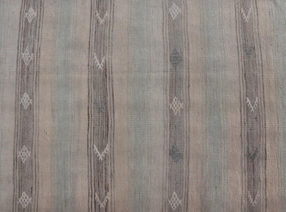 Vintage Turkish Kilim Runner with Horizontal Stripes and Tribal Motifs Vintage Kilim Runner, rug EN - 179377, country of origin / type: Turkey / Kilim, circa Mid - 20th Century. Measures: 2'8 x 10'10. - Keivan Woven ArtsEN - 179377 - 18601Rug