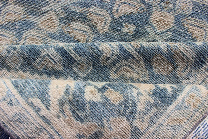 Long Antique Persian Malayer Runner with All Over Herati Design in Soft Blue Light color blue and neutral long antique Persian Malayer runner with Sub - Geometric Herati design. Intricately designed antique a Malayer runner in light tones, Keivan... - Keivan Woven ArtsEN - 179395 - 12399Rug