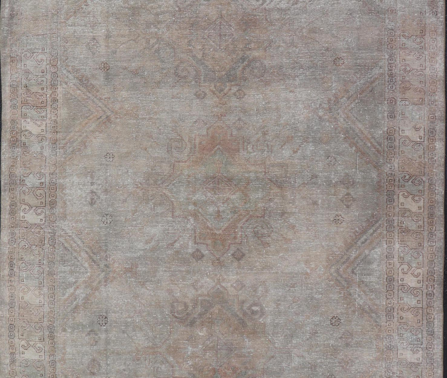Antique Khotan Rug in Medallions with Silvery Background and Muted Colors. Keivan Woven Arts / rug EN - 179399, country of origin / type: Turkestan / Khotan, 1900 Measures: 8'0 x 10'6 This attractive Khotan rug is a spectacular testament to the co... - Keivan Woven ArtsEN - 179399 - 23696Rug