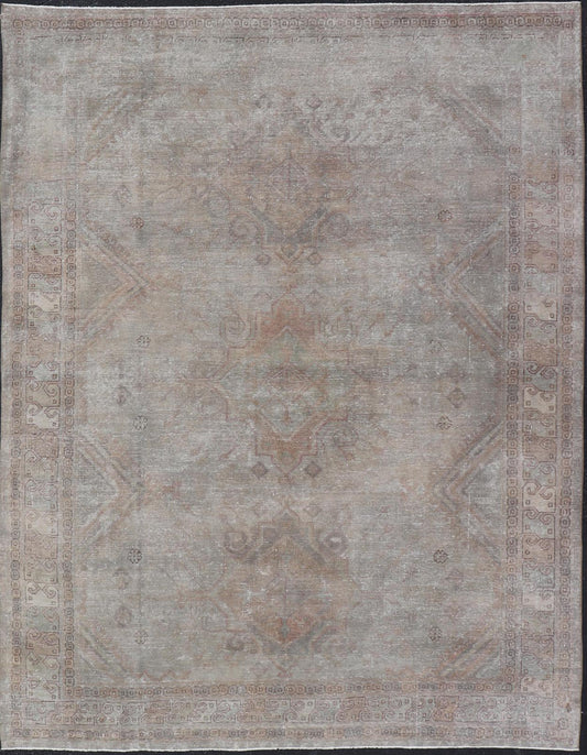 Antique Khotan Rug in Medallions with Silvery Background and Muted Colors. Keivan Woven Arts / rug EN - 179399, country of origin / type: Turkestan / Khotan, 1900 Measures: 8'0 x 10'6 This attractive Khotan rug is a spectacular testament to the co... - Keivan Woven ArtsEN - 179399 - 23696
