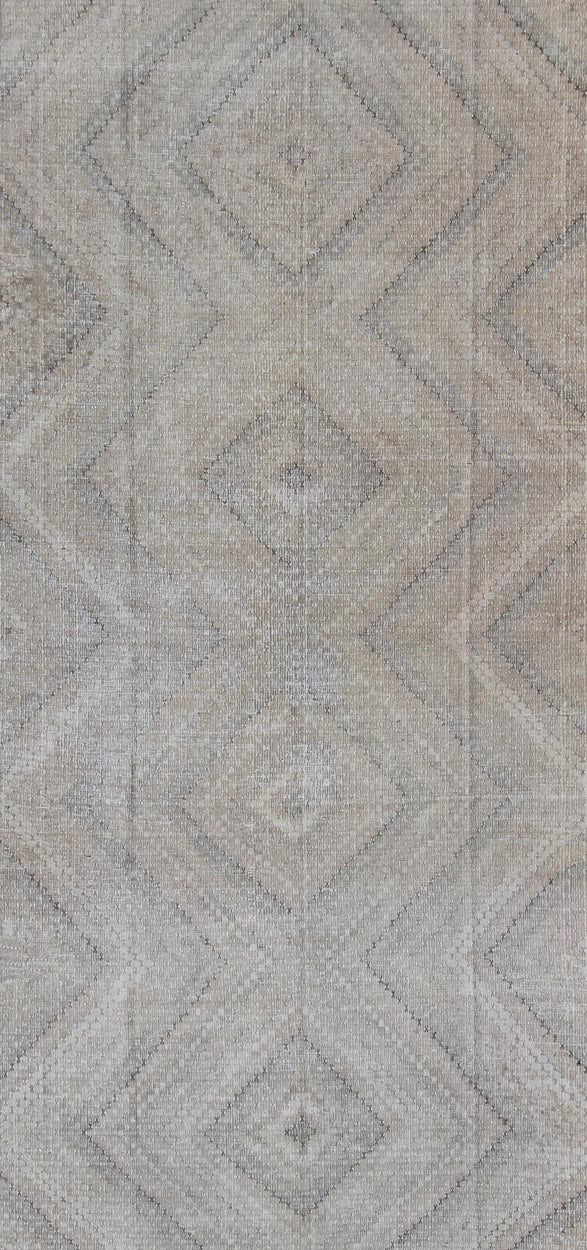 Vintage Turkish Embroidered Flat - Weave Rug with Neutral - Toned Geometric Design kwarugs Geometric design vintage Kilim rug from Turkey in neutral, muted tones, Keivan Woven Arts / rug en - 179641, country of origin / type: Turkey / Kilim, circa 195... - Keivan Woven ArtsEN - 179641 - 11811Rug