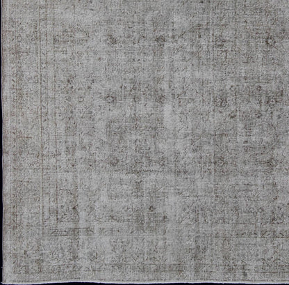 Vintage Distressed Turkish Rug with All - Over Floral Pattern in Cream and light Brown Tones Turkish carpet with distressed Floral design in ivory, and light brown highlights. This vintage Turkish carpet has been distressed and neutralized to crea... - Keivan Woven ArtsEN - 179686 - 12631Rug