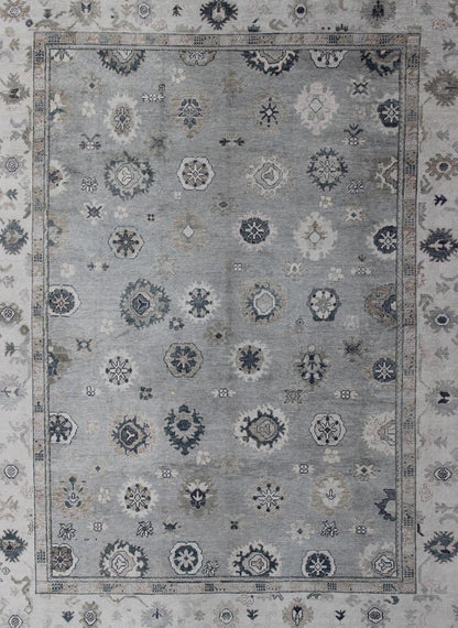 Gray, Blue and Neutral Color Palette All - Over Flower Design Turkish Oushak Rug kwarugs Turkish Oushak rug with neutral color palette and all - over flower design, rug en - 179692, country of origin / type: Turkey / Oushak This traditional Ou... - Keivan Woven ArtsEN - 179692 - 11815Rug