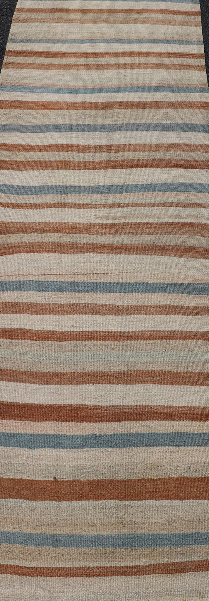 Striped Design Vintage Turkish Kilim Runner in Multi Colors Keivan Woven Arts / rug EN - 179704, country of origin / type: Turkey / Kilim, circa 1950 Measures: 2'7 x 11'10 This vintage flat - woven kilim runner features a minimalist design r... - Keivan Woven ArtsEN - 179704 - 17622Rug