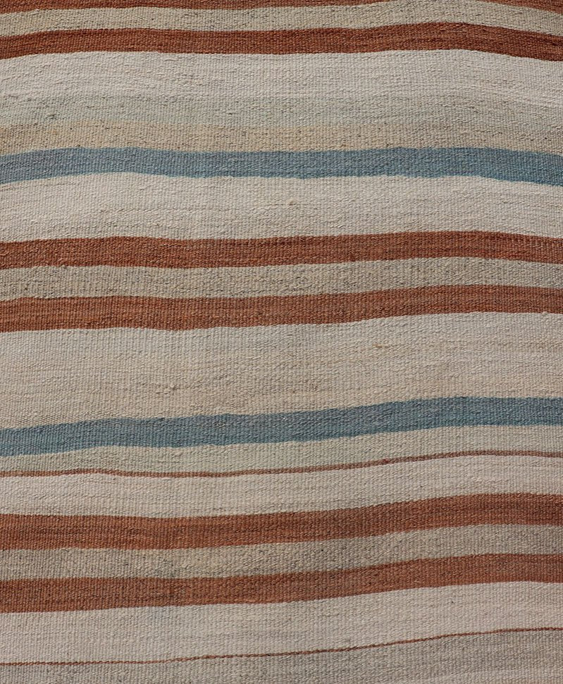 Striped Design Vintage Turkish Kilim Runner in Multi Colors Keivan Woven Arts / rug EN - 179704, country of origin / type: Turkey / Kilim, circa 1950 Measures: 2'7 x 11'10 This vintage flat - woven kilim runner features a minimalist design r... - Keivan Woven ArtsEN - 179704 - 17622Rug