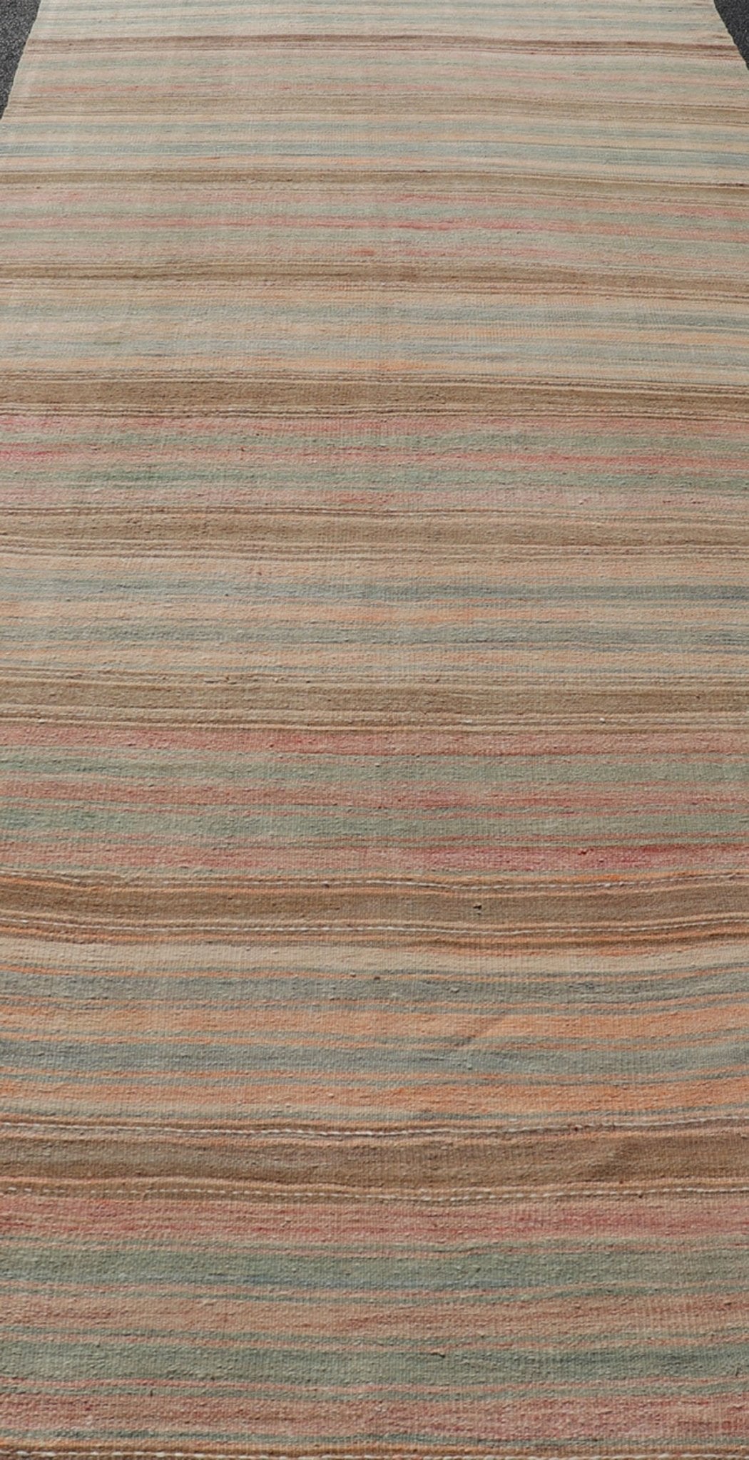 Vintage Long Colorful Kilim Gallery Runner with Stripe Design in Multi Colors Vintage Long Colorful Kilim Gallery Runner with Stripe Design in Multi Colors. Keivan Woven Arts / rug EN - 179860, country of origin / type: Turkey / Kilim, circa 1950... - Keivan Woven ArtsEN - 179860 - 18114Rug
