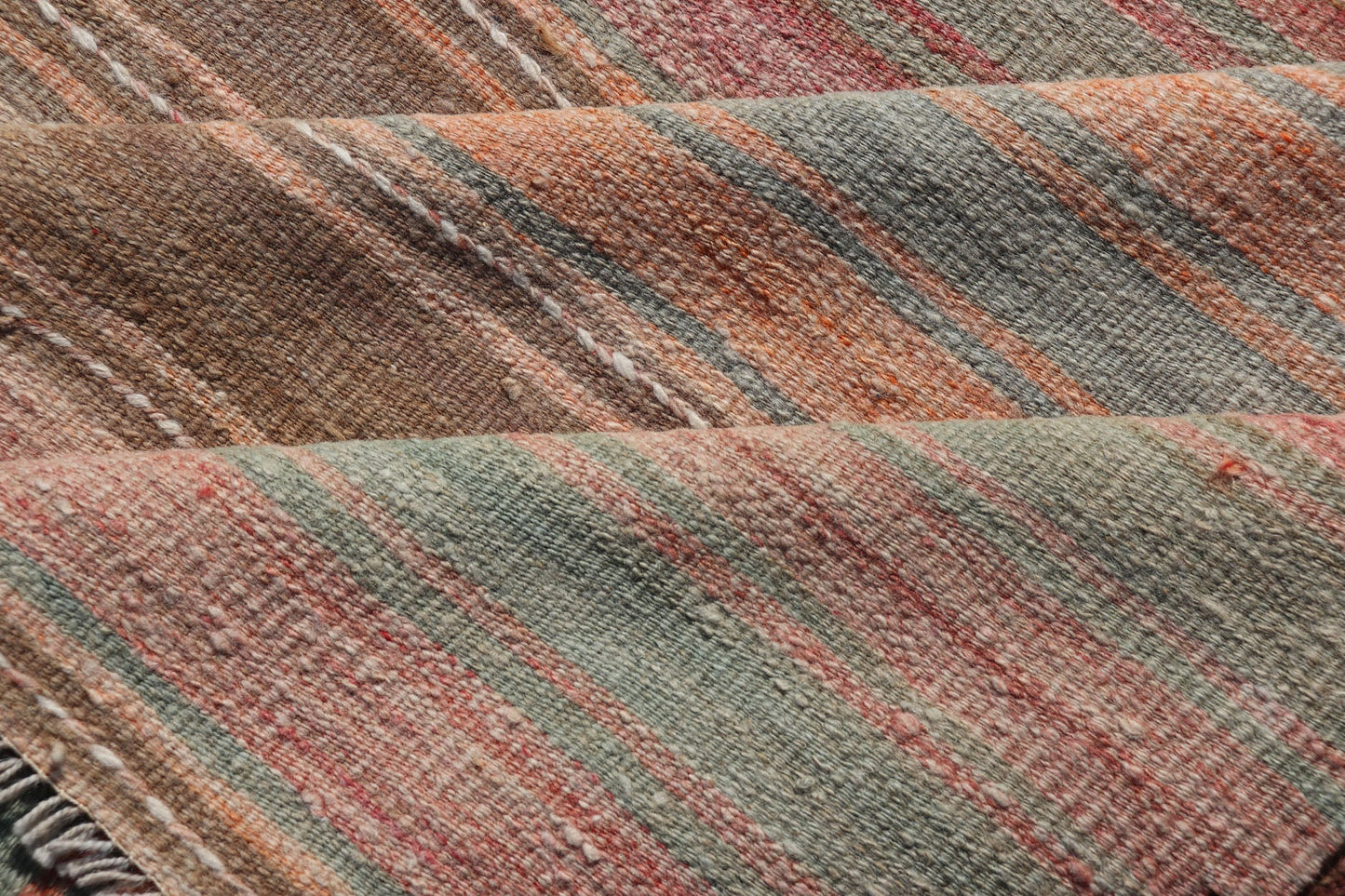 Vintage Long Colorful Kilim Gallery Runner with Stripe Design in Multi Colors Vintage Long Colorful Kilim Gallery Runner with Stripe Design in Multi Colors. Keivan Woven Arts / rug EN - 179860, country of origin / type: Turkey / Kilim, circa 1950... - Keivan Woven ArtsEN - 179860 - 18114Rug