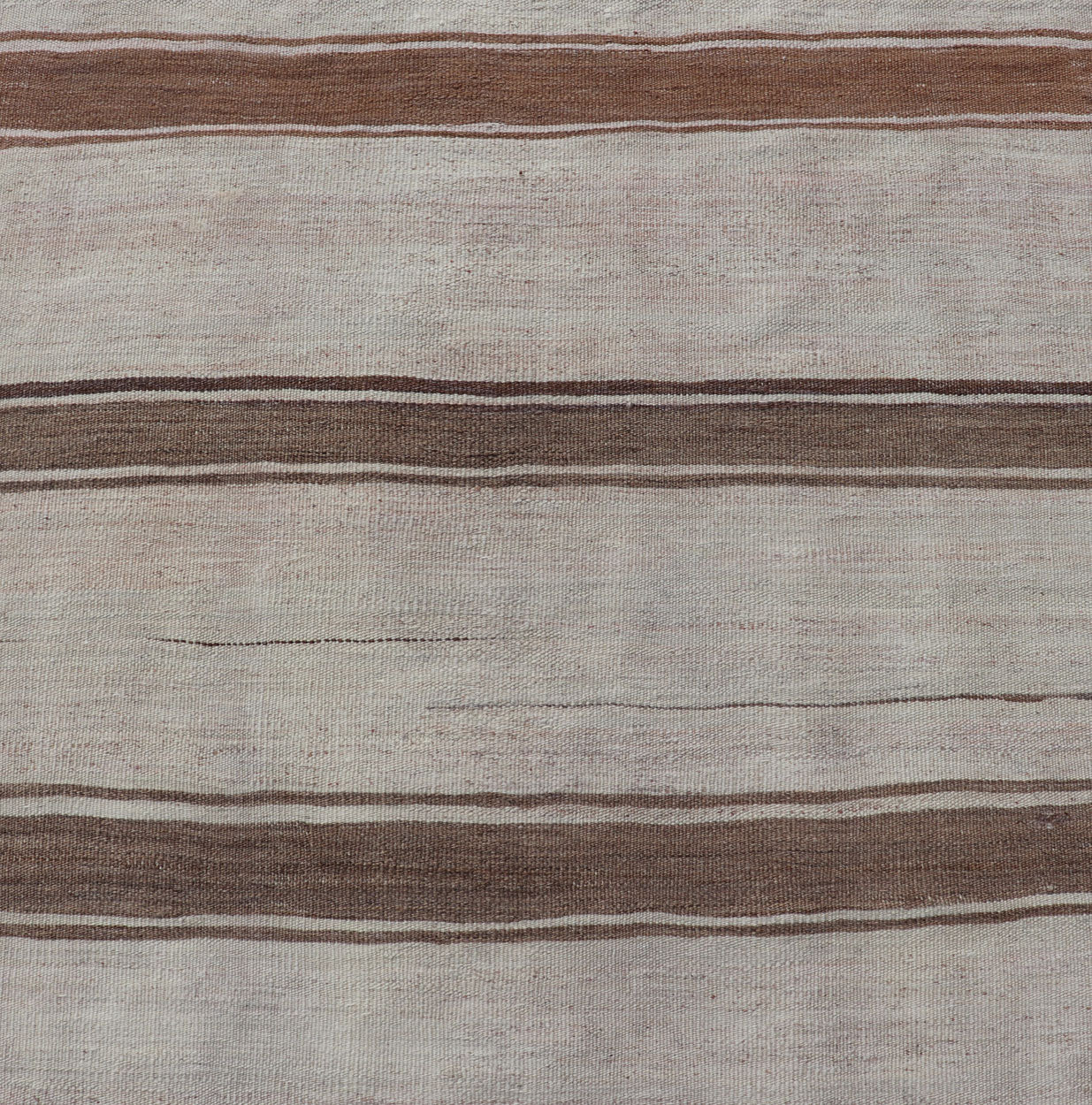 Minimalist Design Vintage Turkish Kilim Runner with Grey, Brown and Taupe Turkish Vintage Minimalist design stripe Kilim runner in grey, light brown, and taupe, Keivan Woven Arts / rug EN - 179867, country of origin / type: Turkey / Kilim, circa ... - Keivan Woven ArtsEN - 179867 - 17670Rug