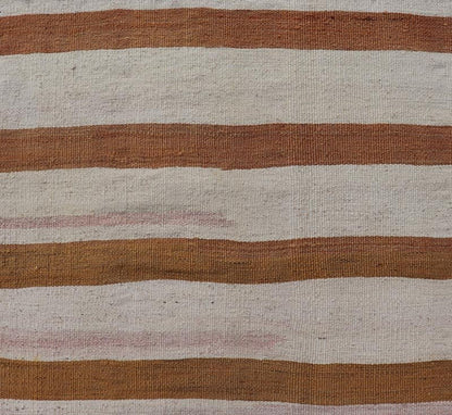 Vintage Turkish Kilim Rug with Horizontal Stripes in Brown and Cream Vintage Kilim Rug, rug EN - 179869, country of origin / type: Turkey / Kilim, circa Mid - 20th Century. Measures: 2'6 x 8'5. - Keivan Woven ArtsEN - 179869 - 18541Rug