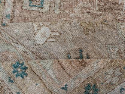 Turkish Oushak Vintage in variation of Muted Colors, tan, pink, teal & Lt. Brown vintage Turkish Oushak rug in taupe, tan, blush, light pink, teal, light brown and soft yellow. Keivan Woven Arts/rug EN - 2541, country of origin / type: Turkey / ... - Keivan Woven ArtsEN - 2541 - 14226Rug