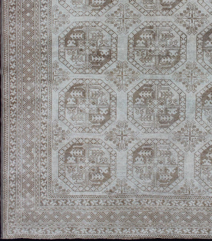 Turkish Rug With Multi - Medallions in Tribal Ersari Design With Brown & Neutrals. Keivan Woven Arts - Square shape Antique Turkish rug with Medallion and geometric Solar/Ersari design, rug EN - 293, country of origin / type: Turkey / Tribal, circa 1920 ... - Keivan Woven ArtsEN - 293 - 3429Rug