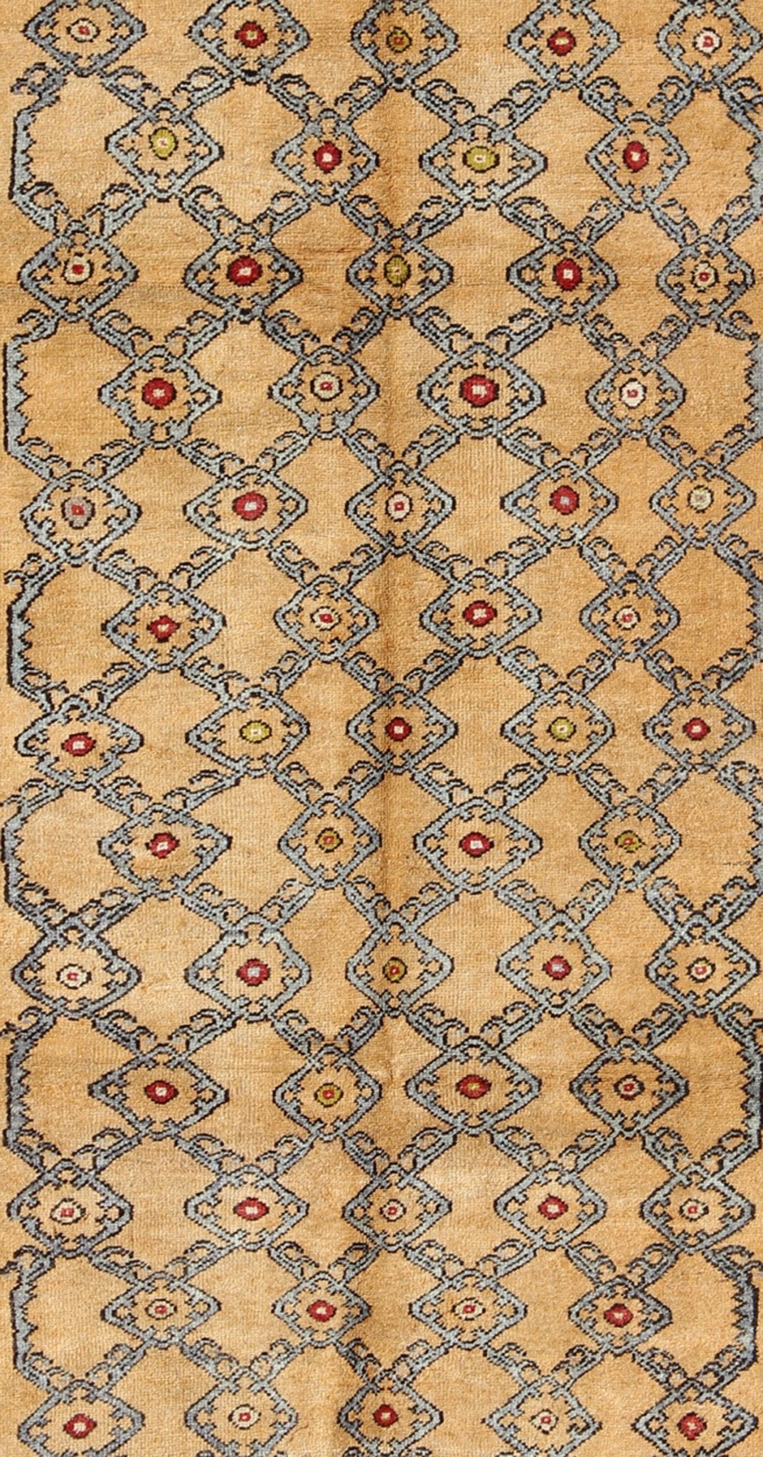 Colorful Turkish Oushak Runner with Striking Yellow Field and Geometric Motifs Turkish Oushak Runner with Striking Yellow Field and Geometric Motifs rug/en - 323 origin/ turkey kwarugs This Turkish Oushak rug features a bold collection of ... - Keivan Woven ArtsEN - 323 - 4398Rug