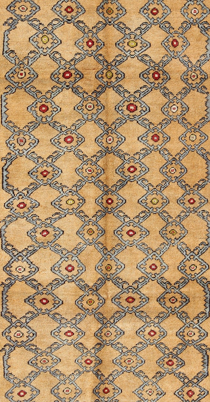 Colorful Turkish Oushak Runner with Striking Yellow Field and Geometric Motifs Turkish Oushak Runner with Striking Yellow Field and Geometric Motifs rug/en - 323 origin/ turkey kwarugs This Turkish Oushak rug features a bold collection of ... - Keivan Woven ArtsEN - 323 - 4398Rug