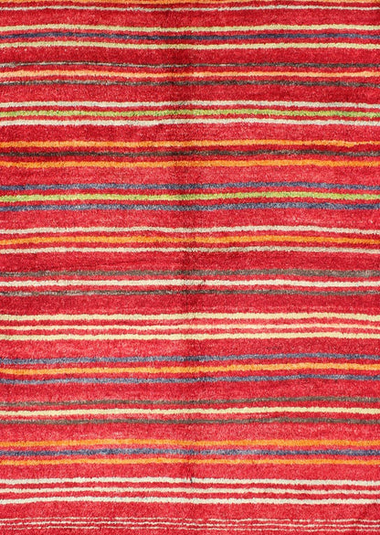 Turkish Tulu Carpet with Colorful Striped Pattern in Red, Orange, Blue, Green Striped Colored Tulu Carpet from Turkey in Blue, Green and Orange rug/en - 3271 origin/turkey This charming high - pile Tulu rug is handwoven from wool in a soft an... - Keivan Woven ArtsEN - 3271 - 5460Rug