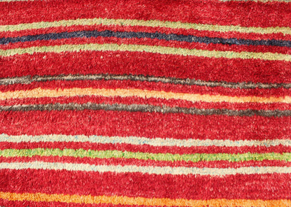 Turkish Tulu Carpet with Colorful Striped Pattern in Red, Orange, Blue, Green Striped Colored Tulu Carpet from Turkey in Blue, Green and Orange rug/en - 3271 origin/turkey This charming high - pile Tulu rug is handwoven from wool in a soft an... - Keivan Woven ArtsEN - 3271 - 5460Rug