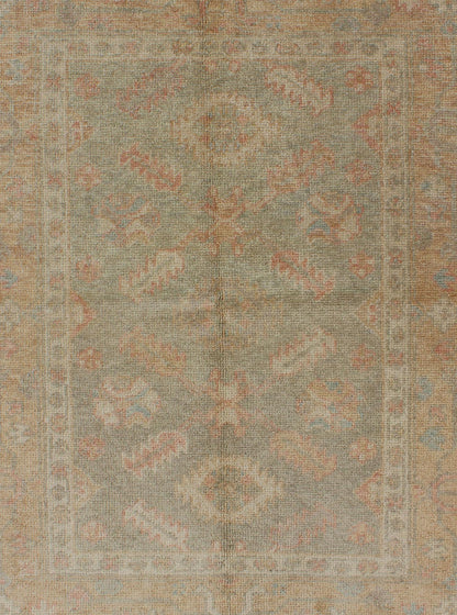 Turkish Oushak Reproduction Rug with Garden Design Floral Reproduction Oushak Rug from Turkey, rug EN - 345, country of origin / type: Turkey / Oushak, circa 2000 This reproduction Turkish Oushak rug features a garden - inspired design of va... - Keivan Woven ArtsEN - 345 - 4412Rug